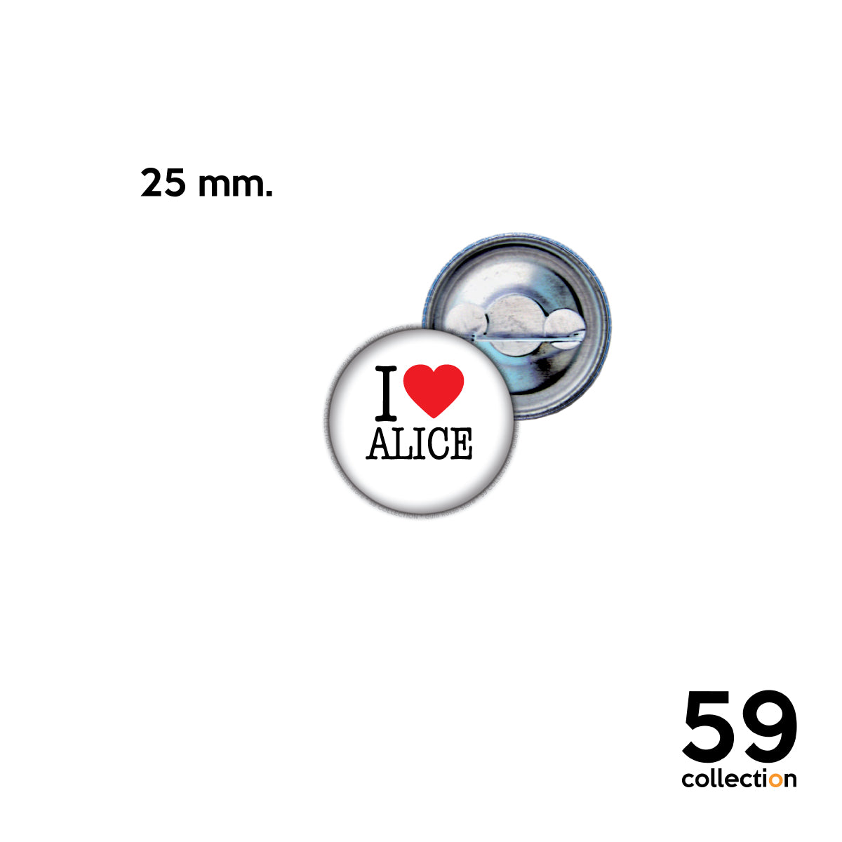 59 COLLECTION pins, spilla, spilletta - I Love ALICE