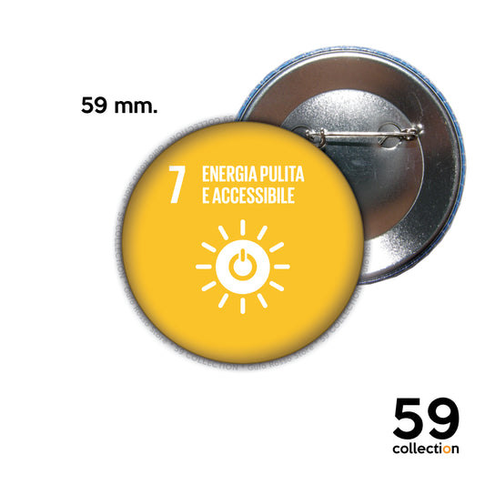 59 COLLECTION pins, spilla, spilletta - AGENDA 2030 obiettivo 7 energia pulita ed accessibile