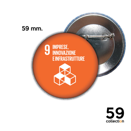 59 COLLECTION pins, spilla, spilletta - AGENDA 2030 obiettivo 9 imprese, innovazione e infrastrutture