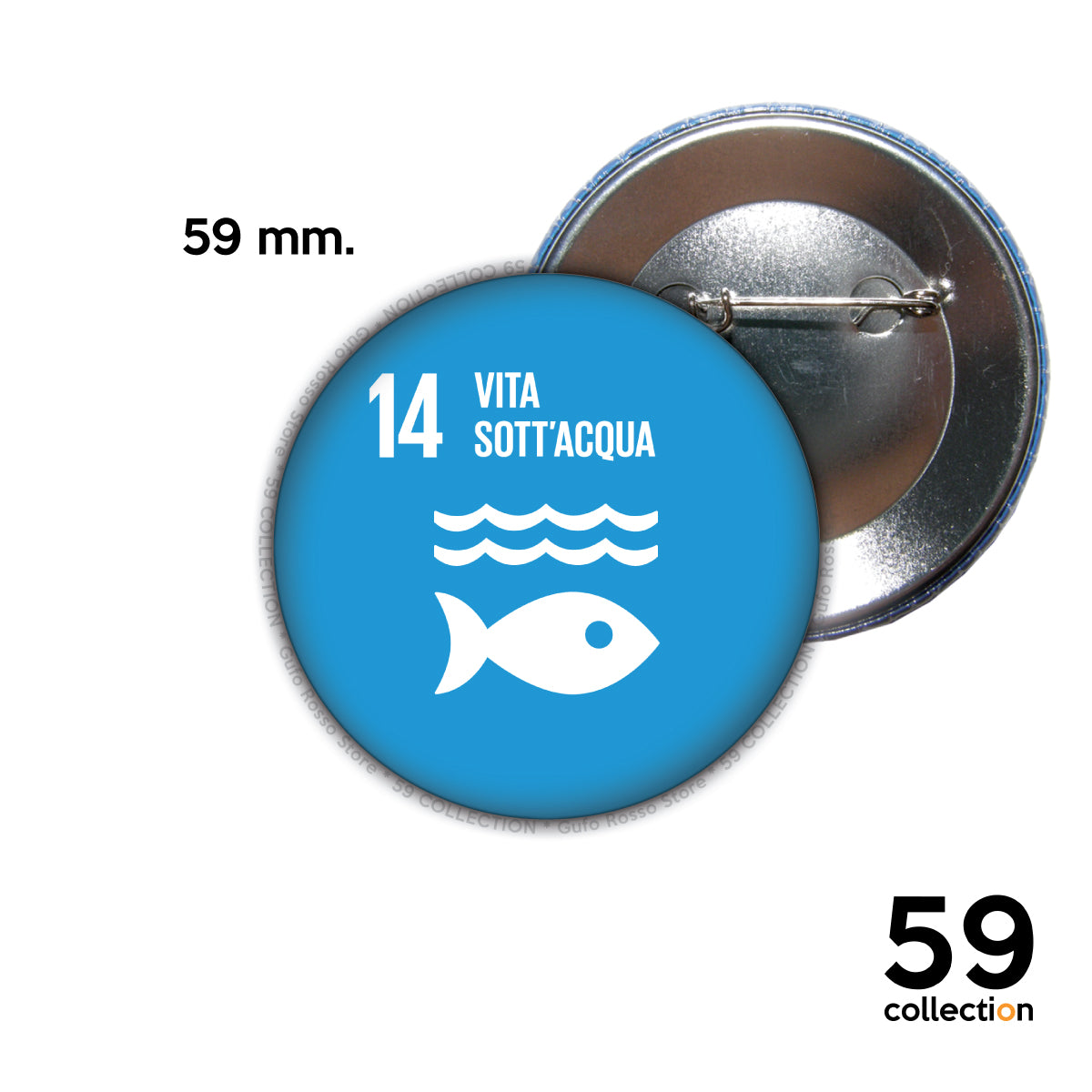 59 COLLECTION pins, spilla, spilletta - AGENDA 2030 obiettivo 14 vita sott'acqua