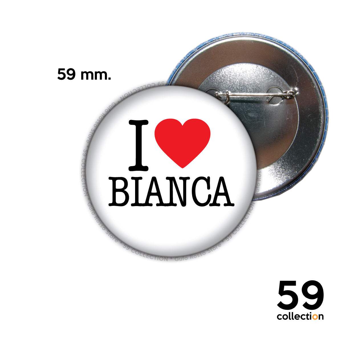 59 COLLECTION pins, spilla, spilletta - I Love BIANCA