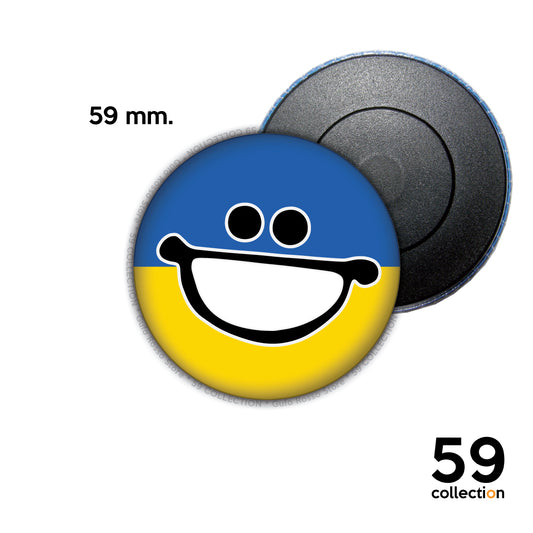 59 COLLECTION pins, magnete, calamita frigo - Bandiera UCRAINA smile