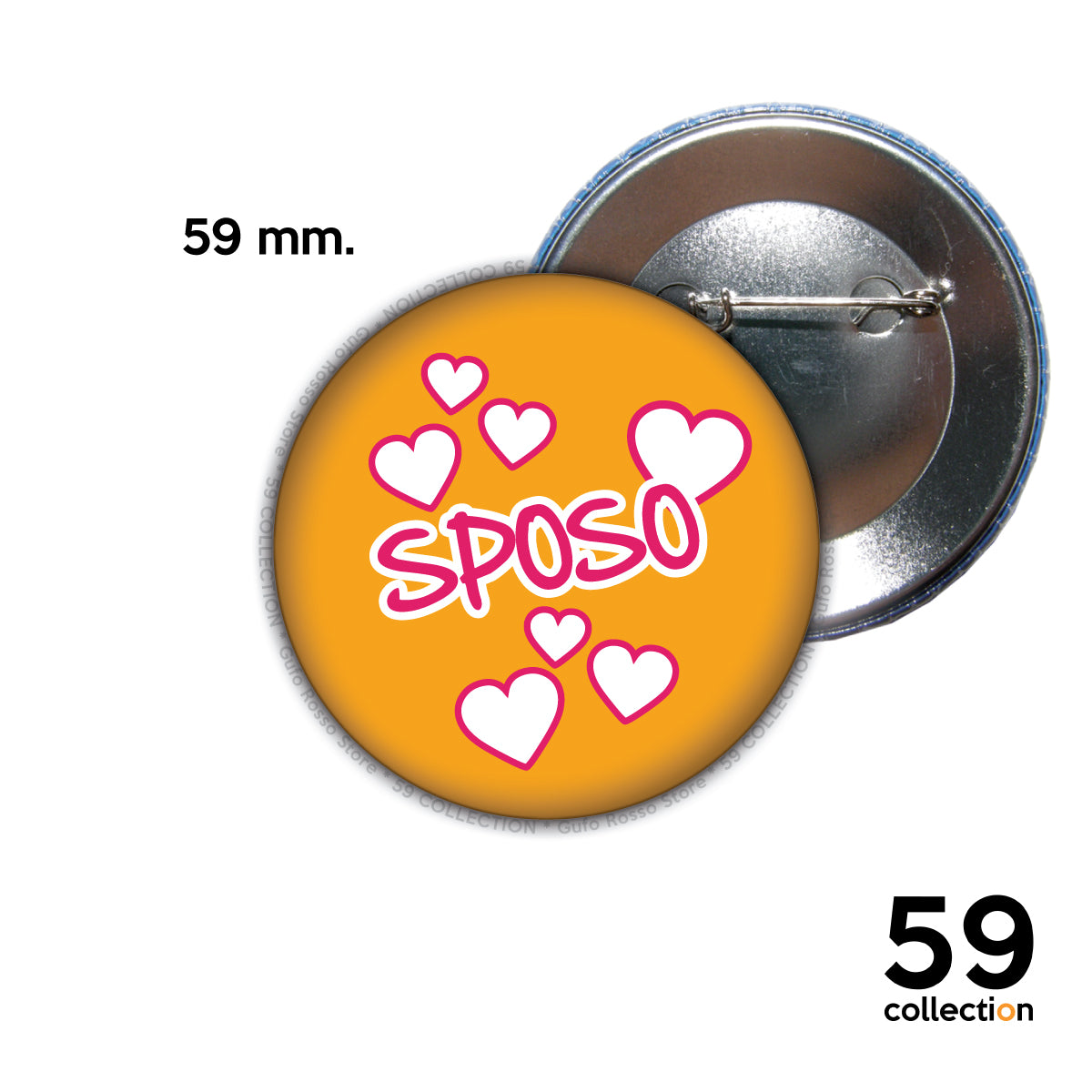 59 COLLECTION pins, spilla, spilletta - SPOSO - collezione CUORI