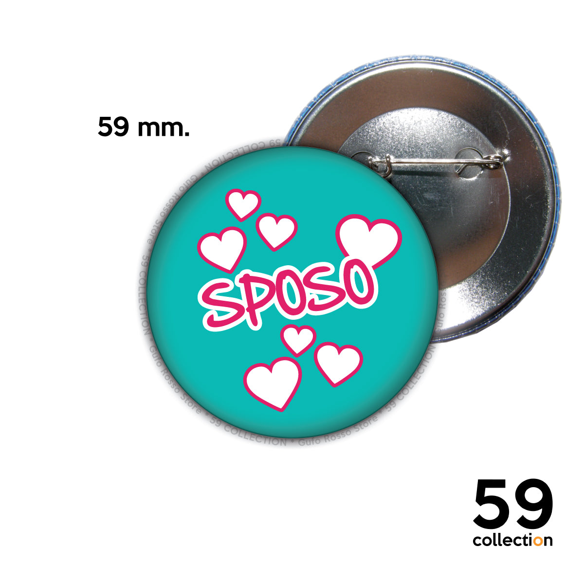 59 COLLECTION pins, spilla, spilletta - SPOSO - collezione CUORI